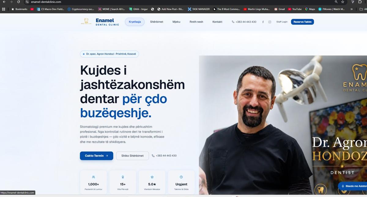 Paneli kryesor i platformës dentare